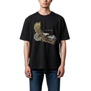 VINTAGE | Jackson Hole, Wyoming Gold Accent Eagle Tee - Black - XL